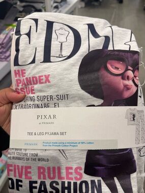 Pixar x Primark Edna Mode Tee & Leg Pyjama Set - White & Pink